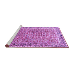 Sideview of Machine Washable Persian Purple Traditional Area Rugs, wshtr4447pur