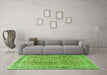 Machine Washable Persian Green Traditional Area Rugs in a Living Room,, wshtr4447grn