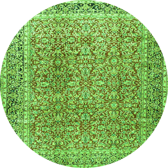 Machine Washable Persian Green Traditional Area Rugs, wshtr4447grn