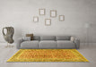 Machine Washable Persian Yellow Traditional Rug in a Living Room, wshtr4447yw