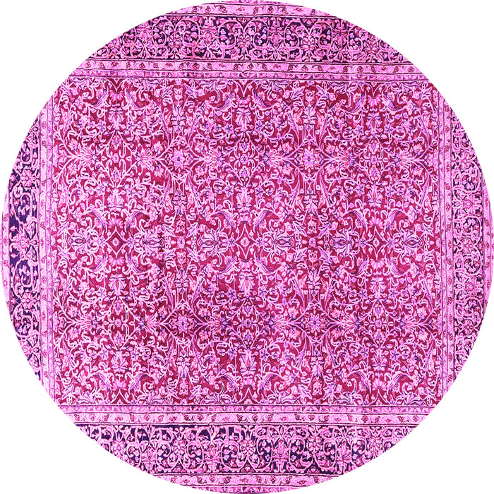 Round Persian Pink Traditional Rug, tr4447pnk