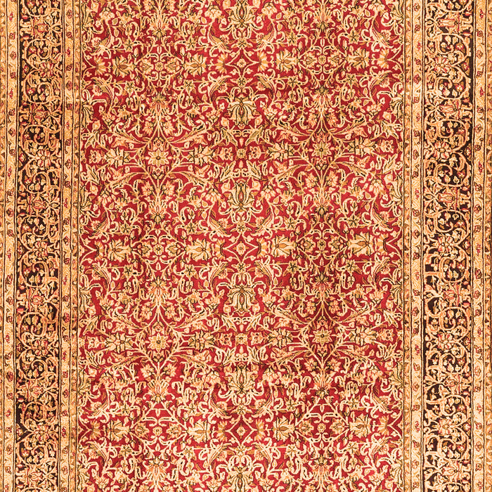 Serging Thickness of Machine Washable Persian Orange Traditional Area Rugs, wshtr4447org