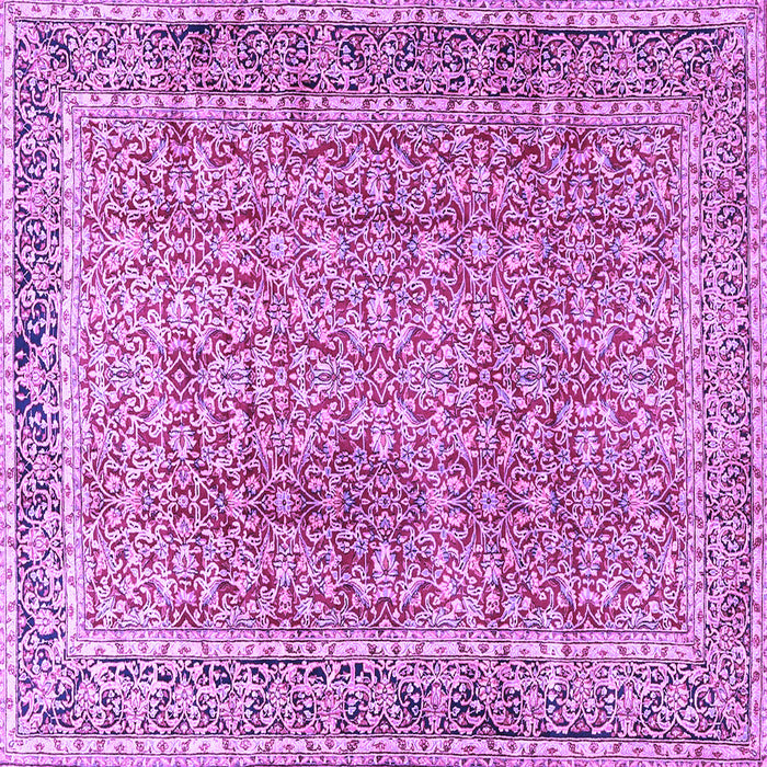 Square Machine Washable Persian Purple Traditional Area Rugs, wshtr4447pur
