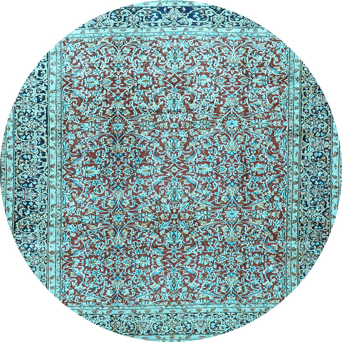 Round Persian Light Blue Traditional Rug, tr4447lblu