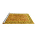 Sideview of Machine Washable Persian Yellow Traditional Rug, wshtr4447yw