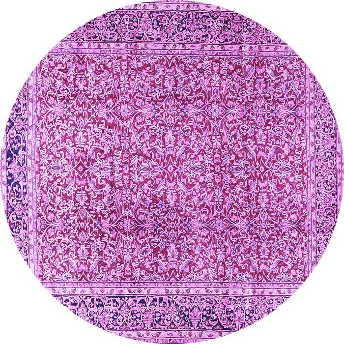 Round Persian Purple Traditional Rug, tr4447pur