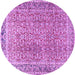 Round Persian Purple Traditional Rug, tr4447pur