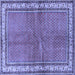 Square Persian Blue Traditional Rug, tr4448blu