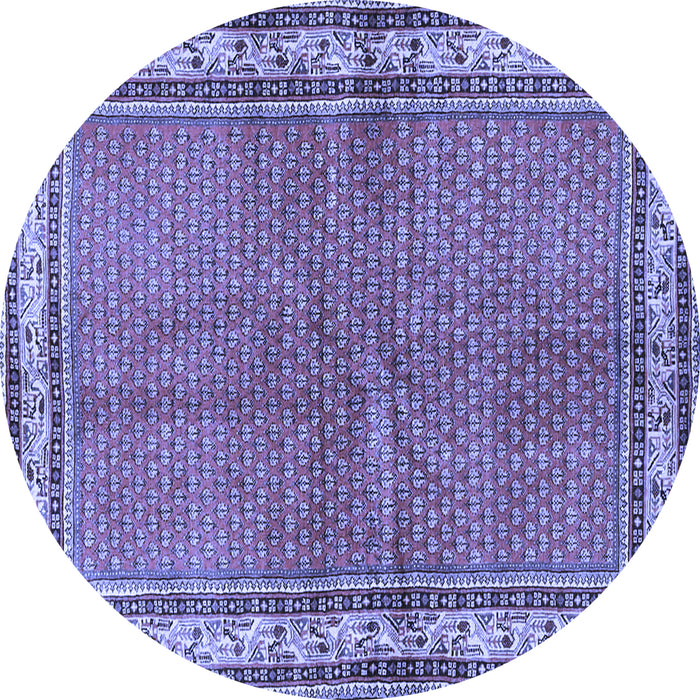Round Persian Blue Traditional Rug, tr4448blu