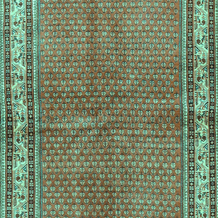 Machine Washable Persian Turquoise Traditional Area Rugs, wshtr4448turq
