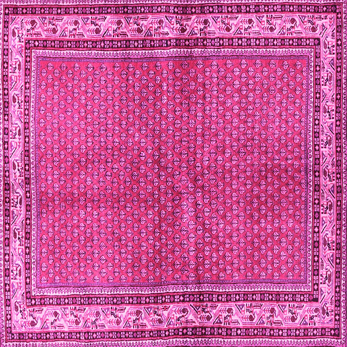 Square Machine Washable Persian Pink Traditional Rug, wshtr4448pnk
