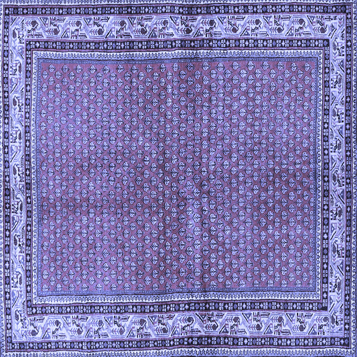 Square Machine Washable Persian Blue Traditional Rug, wshtr4448blu
