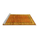 Sideview of Machine Washable Persian Yellow Traditional Rug, wshtr4448yw