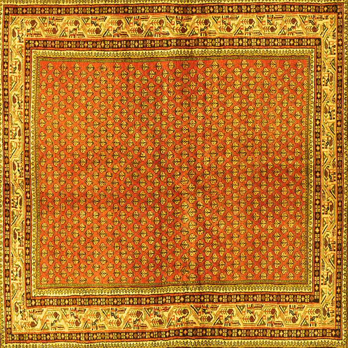 Square Machine Washable Persian Yellow Traditional Rug, wshtr4448yw