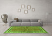 Machine Washable Persian Green Traditional Area Rugs in a Living Room,, wshtr4448grn