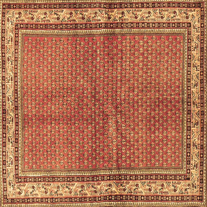 Square Machine Washable Persian Brown Traditional Rug, wshtr4448brn