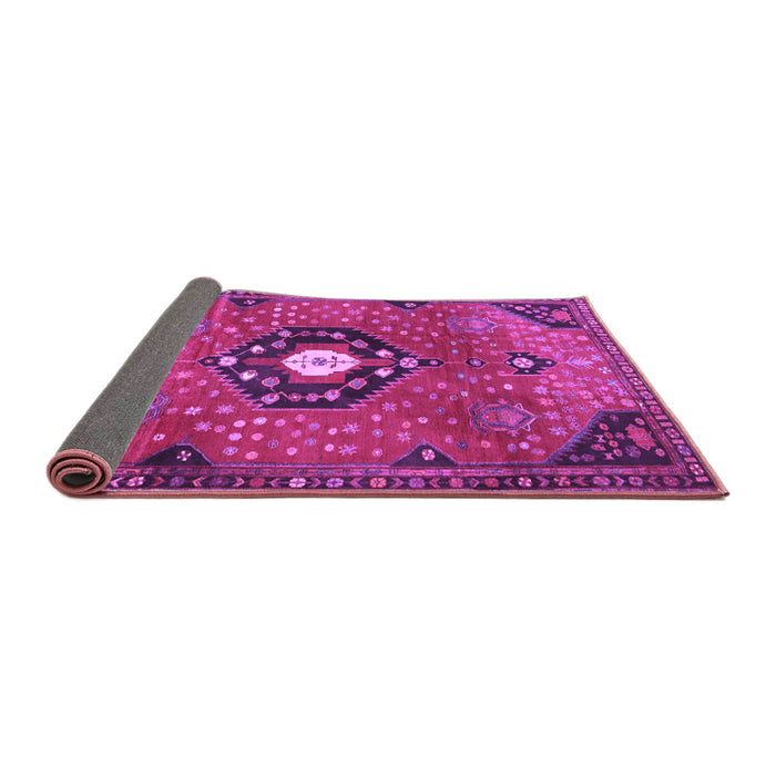 Sideview of Medallion Purple Traditional Rug, tr4449pur