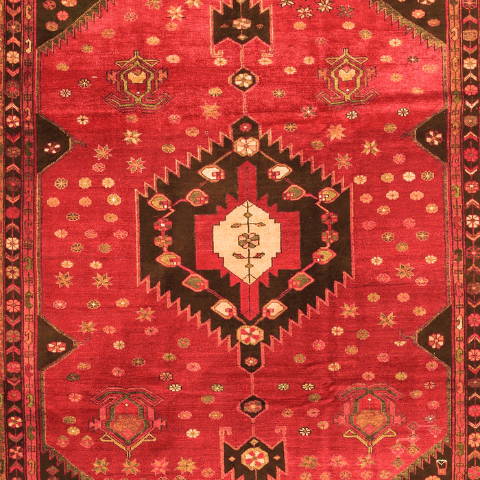 Serging Thickness of Machine Washable Medallion Orange Traditional Area Rugs, wshtr4449org