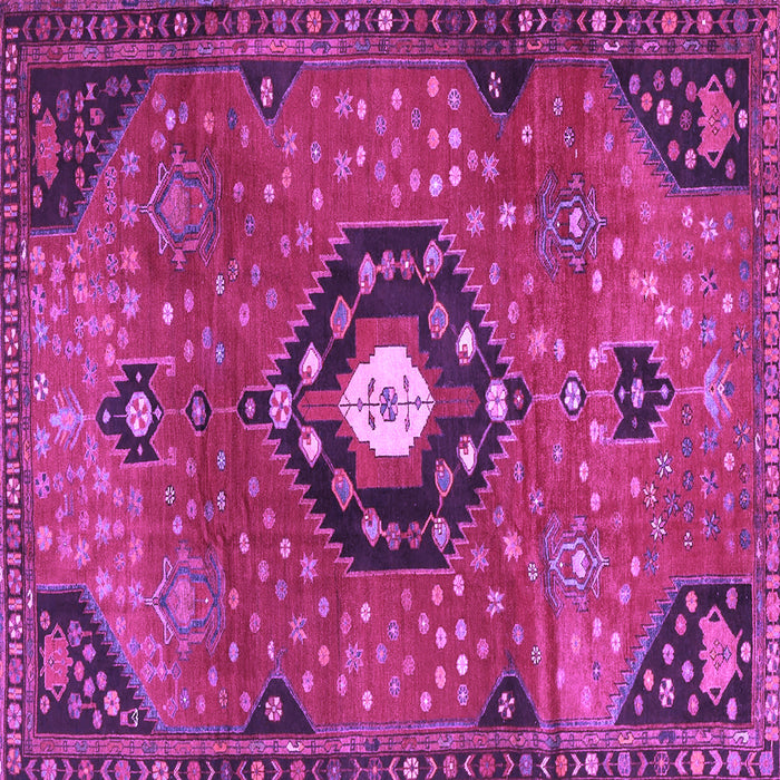 Square Medallion Purple Traditional Rug, tr4449pur