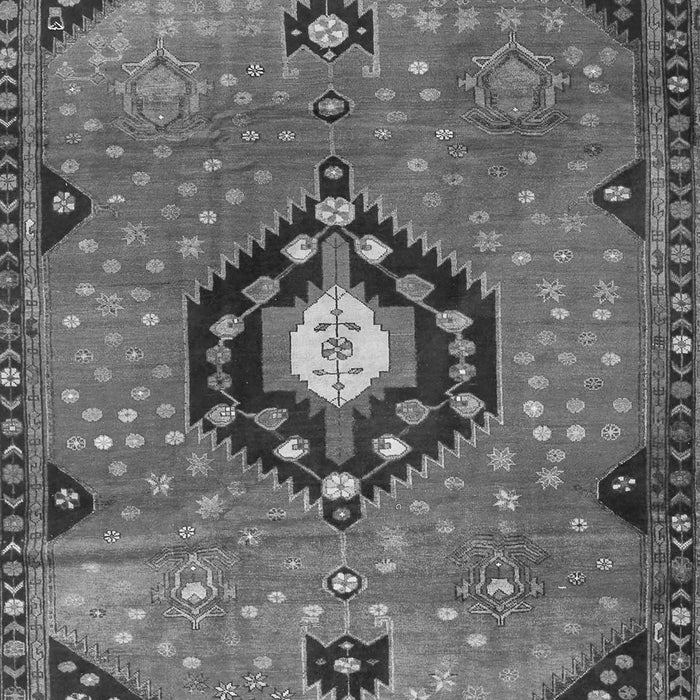 Serging Thickness of Machine Washable Medallion Gray Traditional Rug, wshtr4449gry
