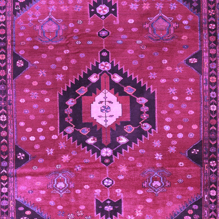 Machine Washable Medallion Purple Traditional Area Rugs, wshtr4449pur