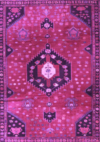 Medallion Purple Traditional Rug, tr4449pur