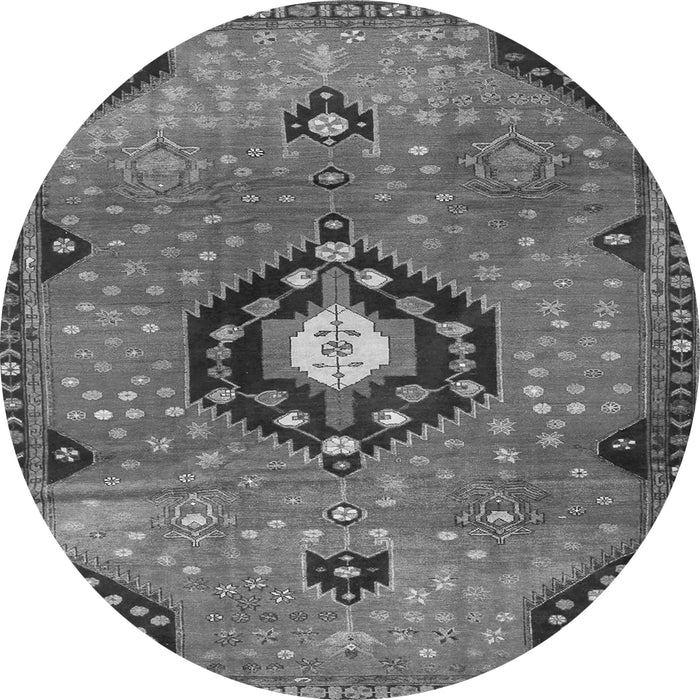 Machine Washable Medallion Gray Traditional Rug, wshtr4449gry