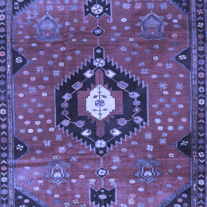 Machine Washable Medallion Blue Traditional Rug, wshtr4449blu