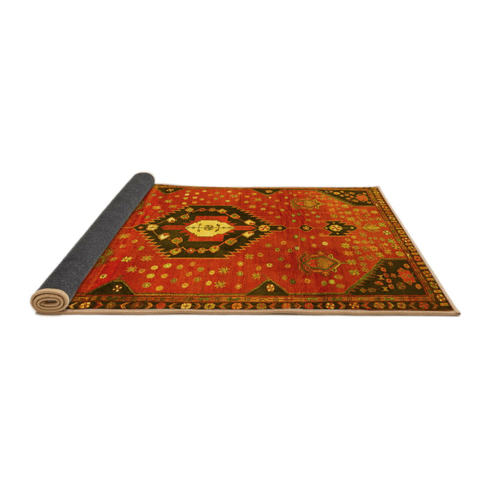 Sideview of Medallion Yellow Traditional Rug, tr4449yw