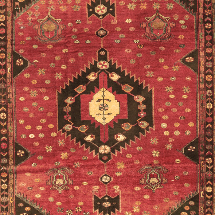 Machine Washable Medallion Brown Traditional Rug, wshtr4449brn