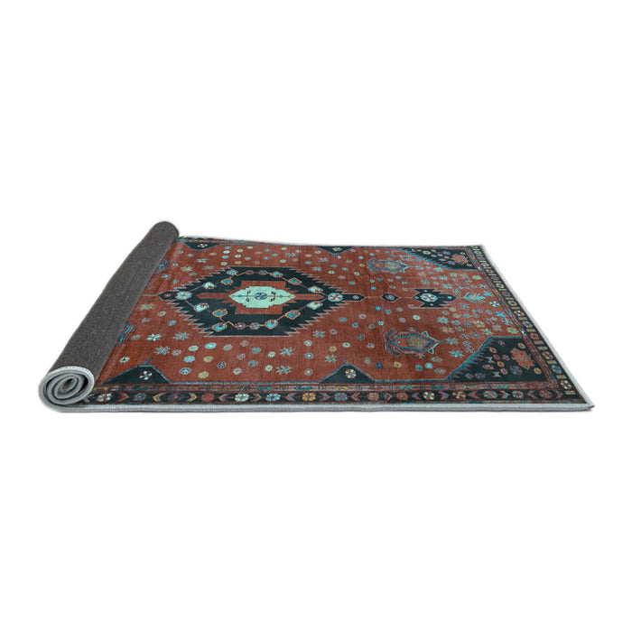 Sideview of Medallion Light Blue Traditional Rug, tr4449lblu