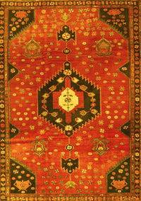 Medallion Yellow Traditional Rug, tr4449yw