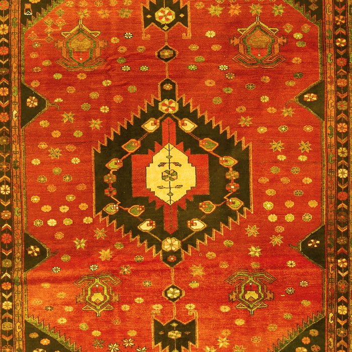 Medallion Yellow Traditional Rug, tr4449yw