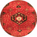 Machine Washable Medallion Orange Traditional Area Rugs, wshtr4449org