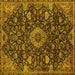 Square Medallion Yellow Traditional Rug, tr444yw