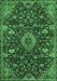 Medallion Emerald Green Traditional Rug, tr444emgrn