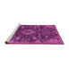 Sideview of Machine Washable Medallion Pink Traditional Rug, wshtr444pnk