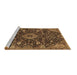 Sideview of Machine Washable Medallion Brown Traditional Rug, wshtr444brn