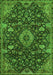 Serging Thickness of Machine Washable Medallion Green Traditional Area Rugs, wshtr444grn