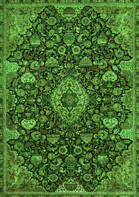 Medallion Green Traditional Rug, tr444grn