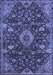 Medallion Blue Traditional Rug, tr444blu