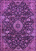 Machine Washable Medallion Purple Traditional Area Rugs, wshtr444pur