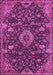 Machine Washable Medallion Pink Traditional Rug, wshtr444pnk