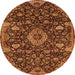 Machine Washable Medallion Orange Traditional Area Rugs, wshtr444org