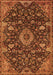 Medallion Orange Traditional Rug, tr444org