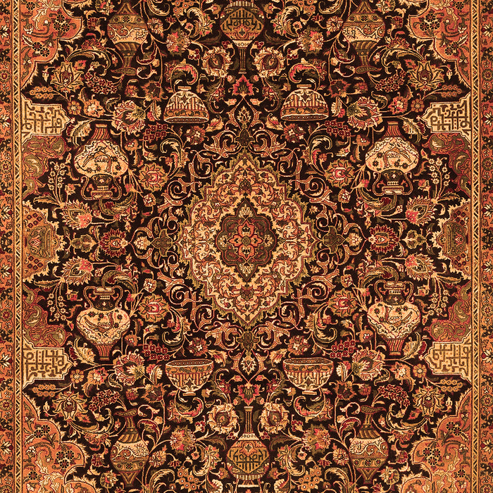 Medallion Orange Traditional Rug, tr444org