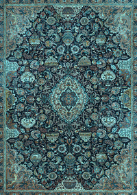 Medallion Light Blue Traditional Rug, tr444lblu