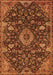 Serging Thickness of Machine Washable Medallion Orange Traditional Area Rugs, wshtr444org