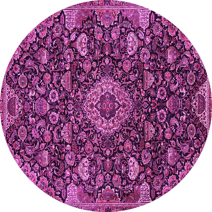 Round Medallion Pink Traditional Rug, tr444pnk