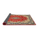 Sideview of Traditional Fire Brick Red Medallion Rug, tr445